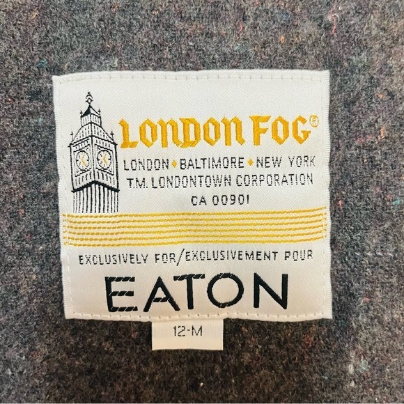 VINTAGE‎ 80's London Fog Classic Wool Lined Charcoal Grey Trench Coat Women's 12 - Picture 12 of 16